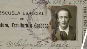 Dalí student aan de kunstacademie in Madrid